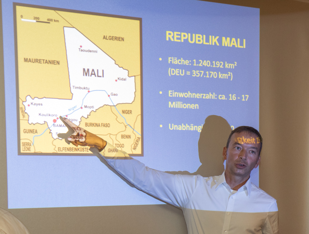 Am 01.09.2016 in Weinstadt-Beutelsbach. Militärpfarrer Pascal Kober berichtet über den Bundeswehreinsatz in Mali